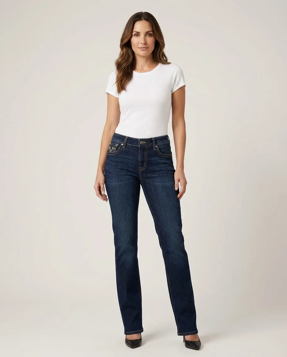 Calça Jeans Feminina Nitido Azul Marinho Tamanho 36