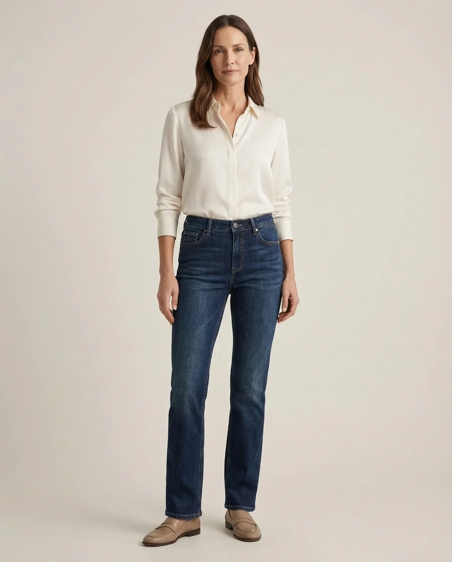 Calça Jeans Feminina Lavagem Escura Confortável