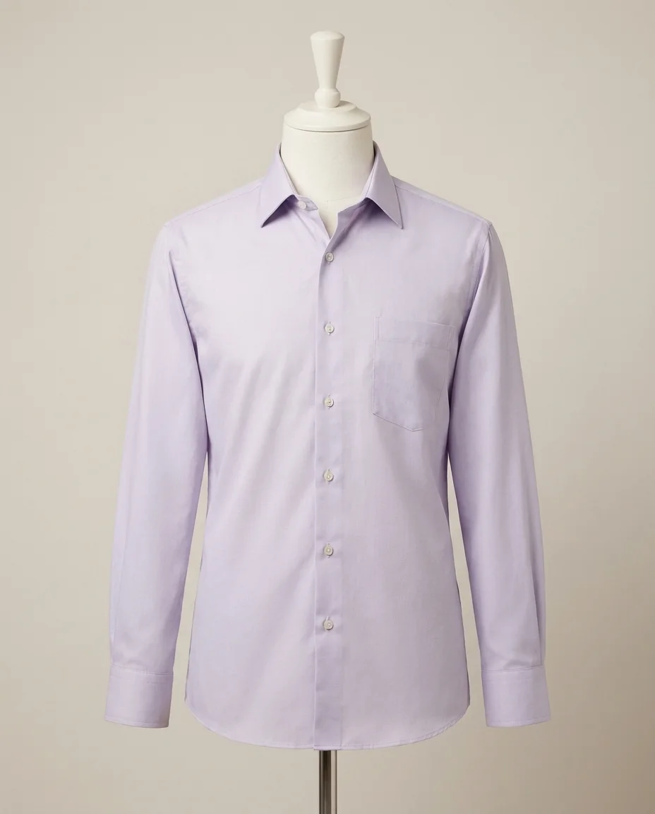 Camisa Social Masculina Lorenzo Magni Lilás - Elegância Italiana