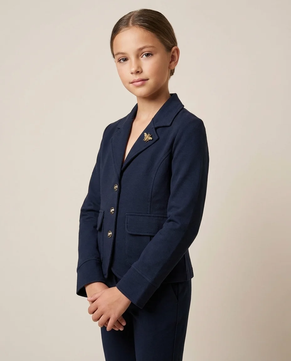 Blazer Infantil Miss Grant Couture Azul Marinho