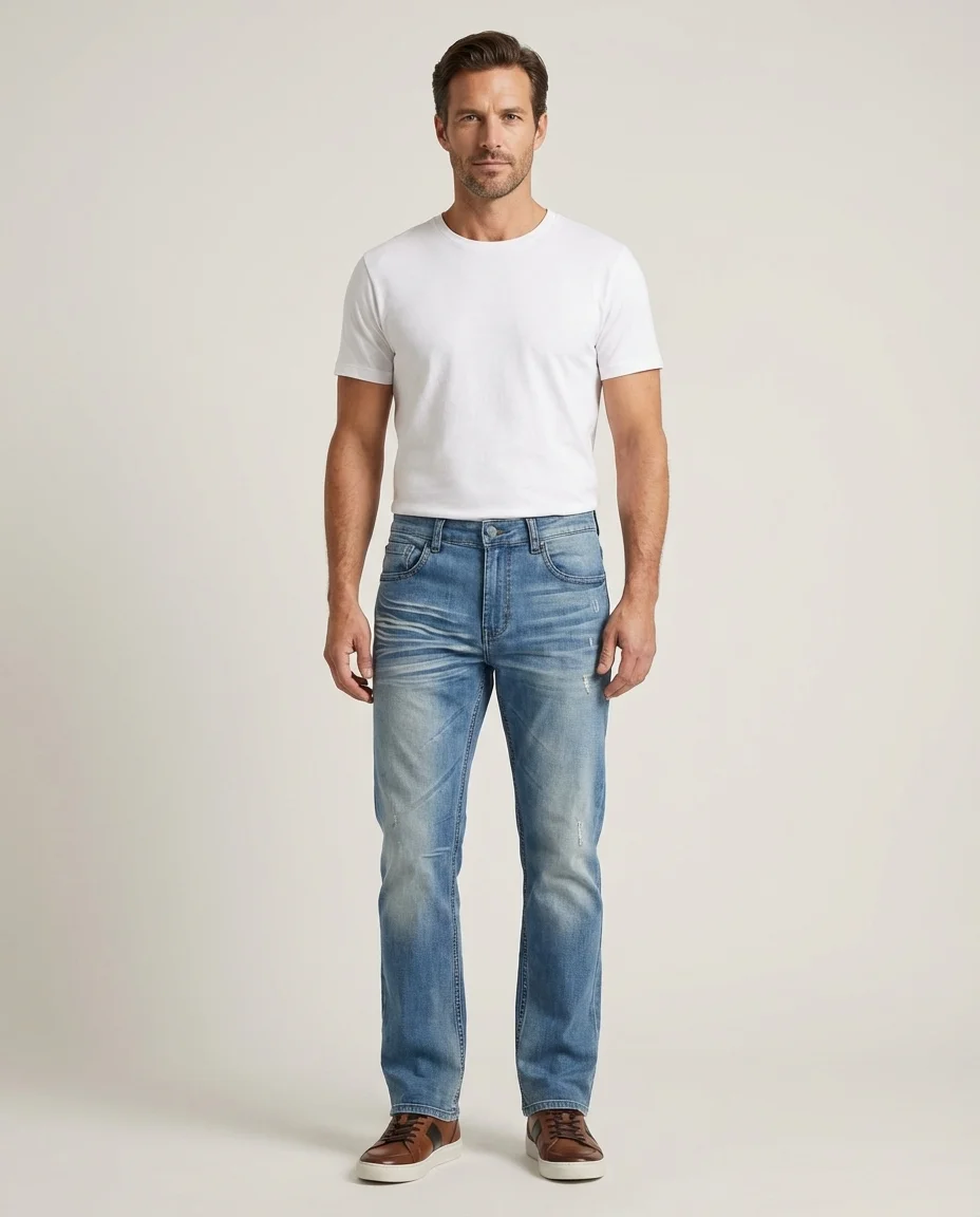 Calça Jeans Masculina Jaylvis com Lavagem Clara