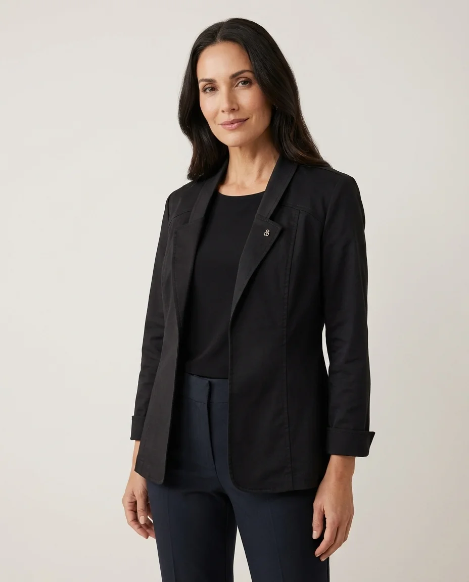 Blazer de Brim Preto Via Tolentino