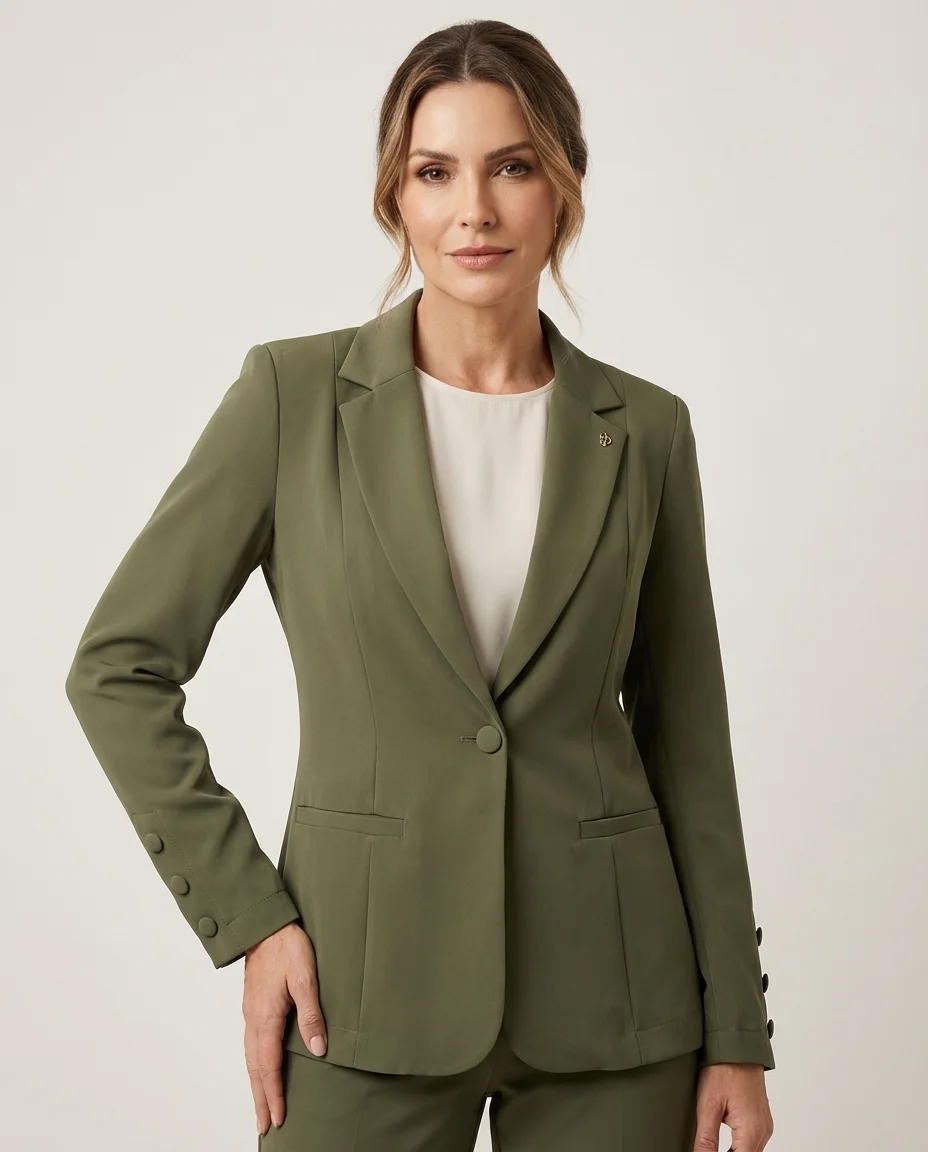Blazer Carol Verde Oliva Elegante Via Tolentino
