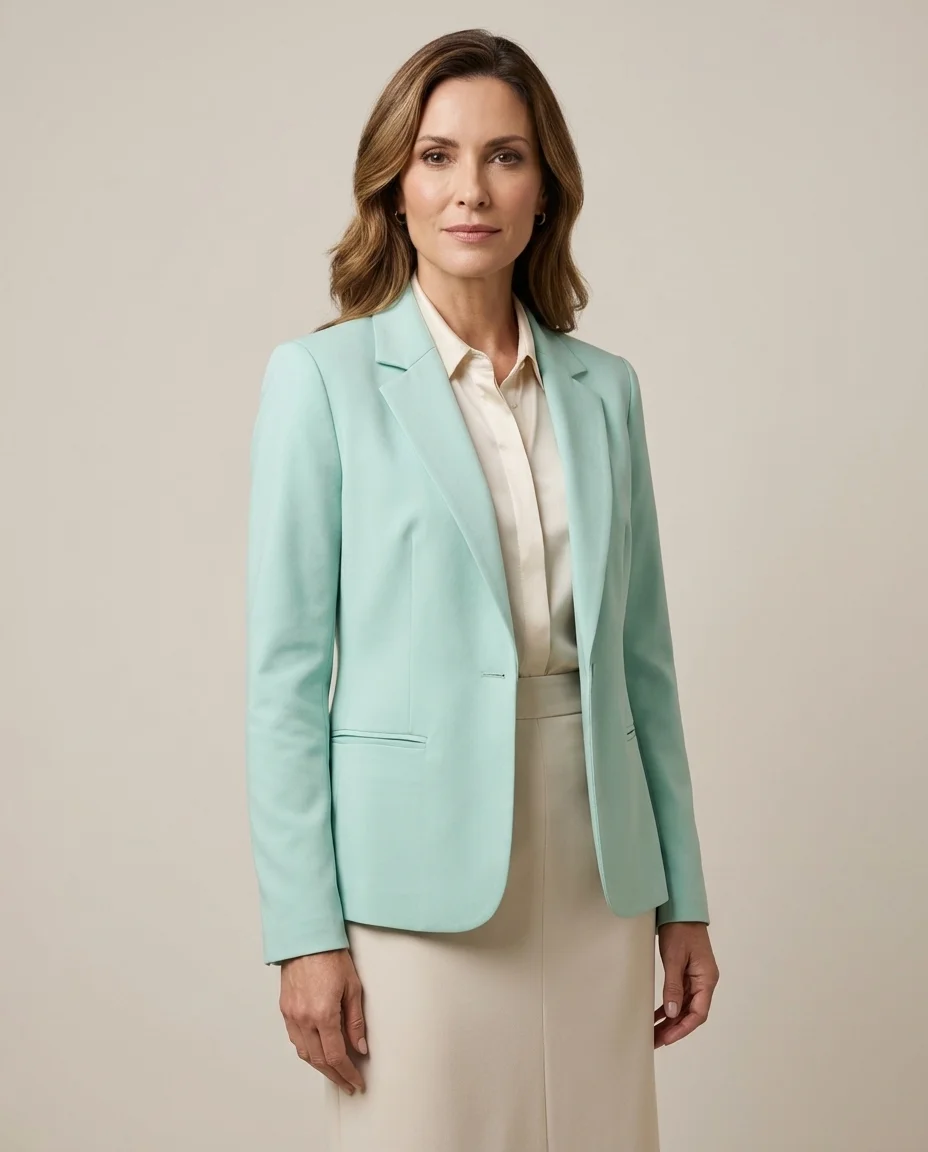 Blazer Clássico Alfaiataria Verde Água