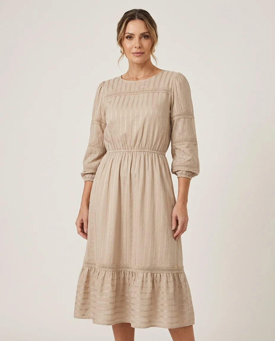 Vestido Penélope Midi Listrado Hapuk
