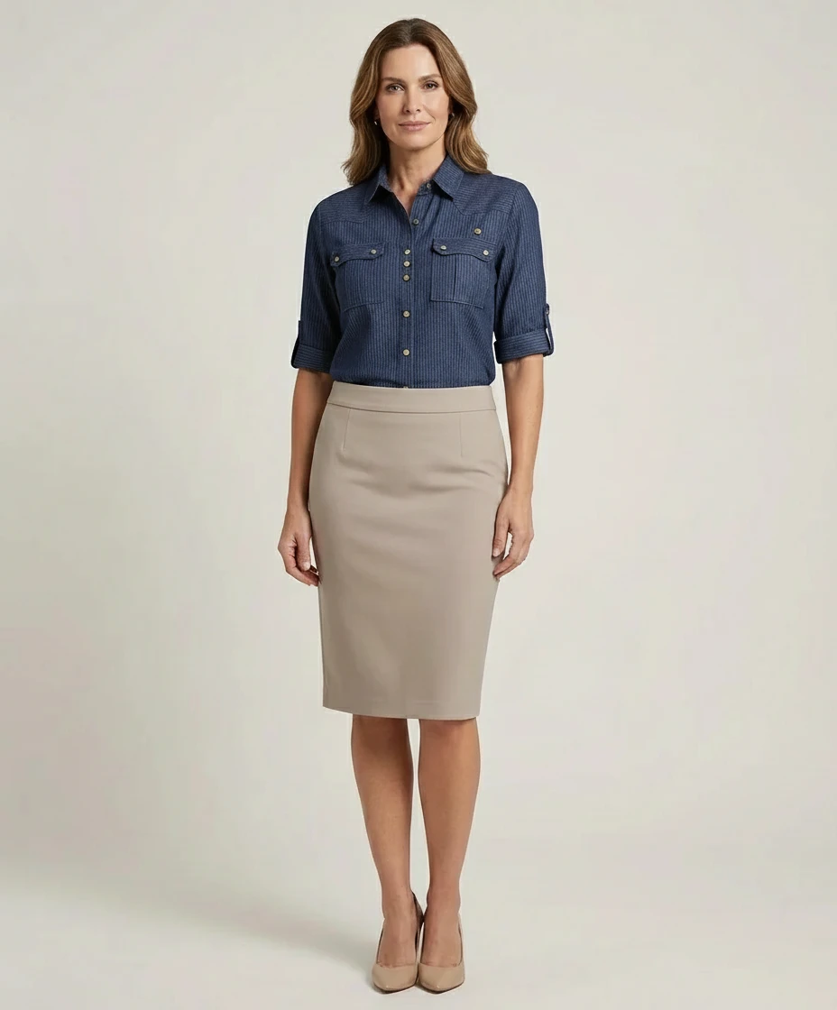 Camisa Via Tolentino Listrada Azul Marinho