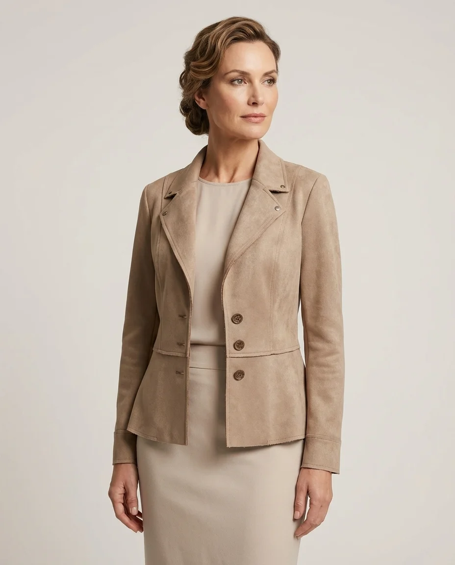Blazer Via Tolentino Corte a Fio Marrom Claro
