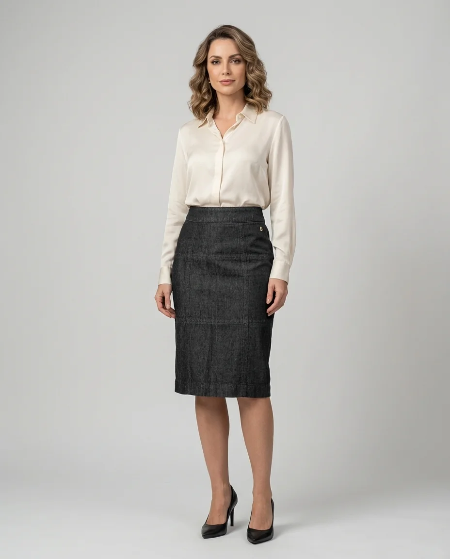 Saia Jeans Reta Via Tolentino Black